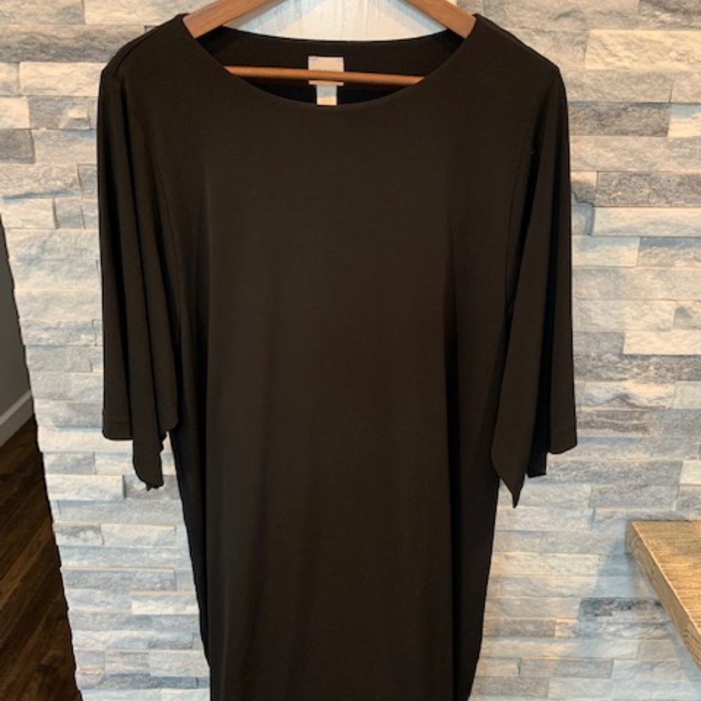 Chicos Black nylon easy travel size 3 dress